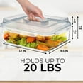 thumbnail image 2 of 6500 ML / 220 oz / 28 Cup LARGE Glass Food Storage Container with Airtight Locking Lid. Ideal Storing food, Vegetables, Fruits. Baking Casserole, Lasagna, Roasting Turkey, Chicken BPA Free Oven Safe, 2 of 6