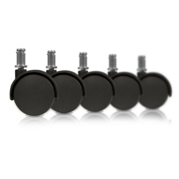 Slipstick Cb682 2 Inch Replacement Office Chair Wheels Set Of 5 Casters Universal Standard Size Stem 7 16 Inch X 7 8 Inch Black Plastic Walmart Com Walmart Com