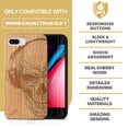 thumbnail image 7 of Case Yard Wooden Case Outside Soft TPU Silicone, Slim Fit Shockproof Wood Protective Phone Cover for Girls Boys Men and Women, Supports Wireless Charging Headphone Skull Design case for iPhone-8-Plus, 7 of 7