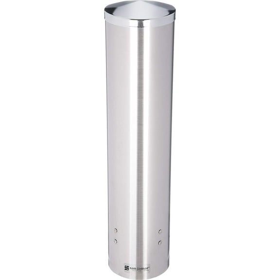 San Jamar C3250SS Large Stainless Pull-Type Water Cup Dispenser