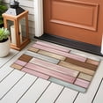 thumbnail image 4 of Entryway Rug 2'x3', Pink Brown Vintage Small Rug for Kitchen Bathroom Door Mat Indoor Entrance, Retro Farmhouse Elegant Pastoral Non-Slip Area Rugs Floor Mats Carpet Front Door Rugs, 4 of 8