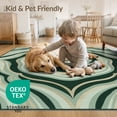 thumbnail image 4 of ODIKA 5'x7' Washable Area Rug Over Abstract Geode Layered Contemporary Bands Carpeta Para That Flowing Dynamic for Small Living Room, Bedroom, Easy Care, Non-Shedding, Pet Friendly, 4 of 7