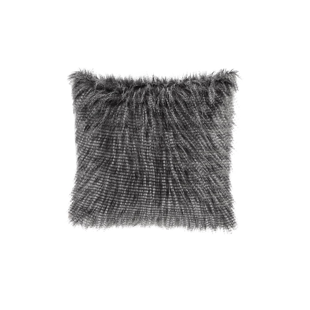 Home Essence Adelaide Faux Fur Square Pillow, 20x20", Black Walmart