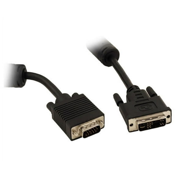 AYA 6Ft (6 Feet) DVI-A Analog Male to HD-15 VGA Male (12 5 Pin) Dual Link Cable Dual Ferrites