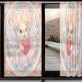 thumbnail image 2 of BZSMCE Window Curtain Panels Set Of 2 In Heartfelt Angel Bunny Printed, 2 of 4
