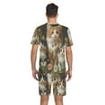 thumbnail image 6 of joogoo Men's Pajama Set Cute Cats in Garden V-Neck Pj Shorts Set 2 Piece Loungewear Sleepwear M, 6 of 7