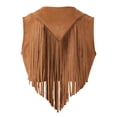 thumbnail image 6 of Western Cowboy Vest Men Cropped Suede Tassel Fringe Vest 70s Hippie Open Front Cardigan Jacket Outerwear, 6 of 8