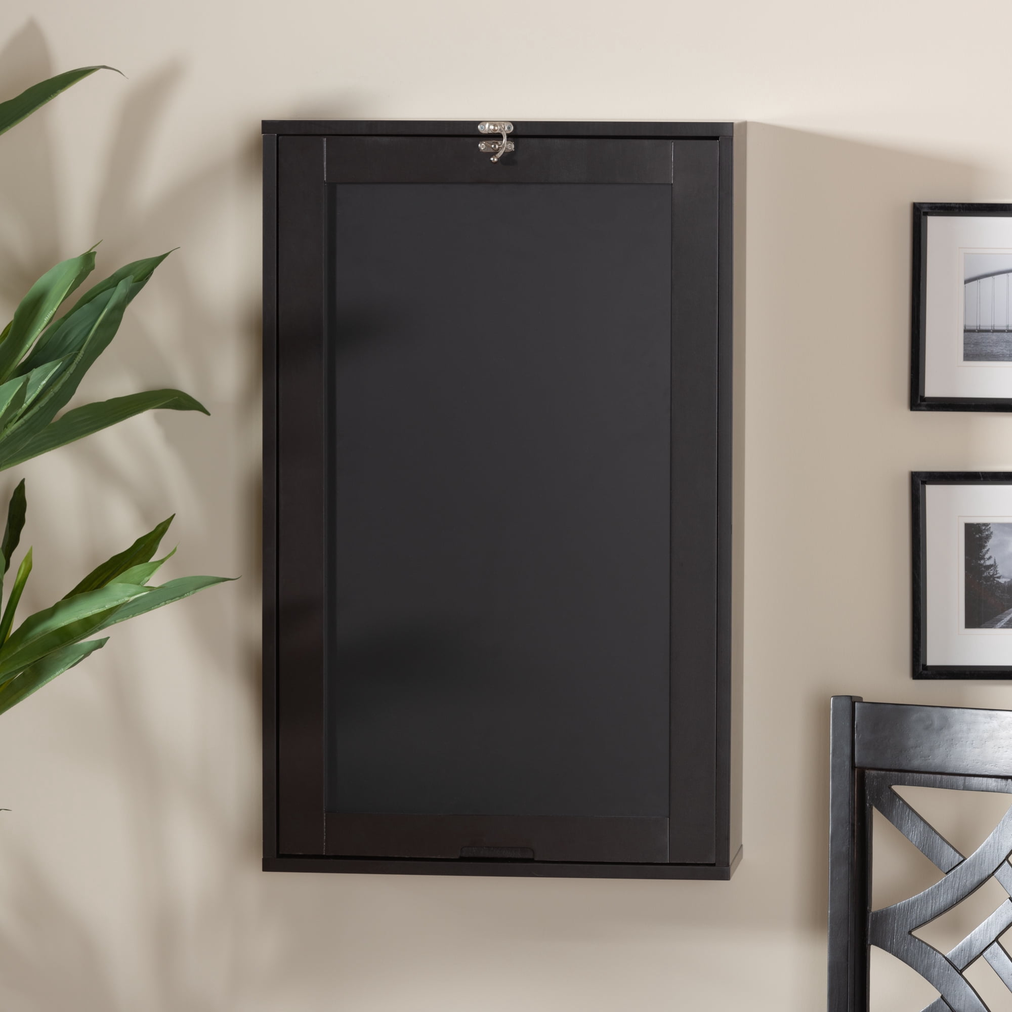 Baxton Studio Millard Modern and Contemporary Dark Brown Finished Wood Wall-Mounted Folding Desk