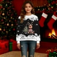 thumbnail image 4 of Staki Christmas Sweatshirt Kids Girls Christmas Sweatshirts Toddler Cute Crewneck Pullover Funny Xmas Holiday Outfit Tops(Black,7-8 Years), 4 of 5