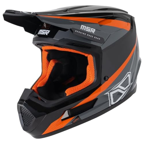 MSRâ„¢ Mav Inertia Dirt Bike Motocross Helmet w/MIPS X-Large Black/Grey/Orange