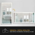 thumbnail image 5 of ANGELES HOME 72"x 36" LED Bathroom Mirror, LED Makeup Mirror for Bathroom, Anti-Fog Vanity Mirror with Lights, 3 Colors Dimmable, Memory Function, Wall Mount Lighted Mirror (Horizontal/Vertical), 5 of 10