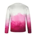 thumbnail image 4 of UVEASISHA Long Sleeve Graphic Tees for Men Fashion Tie Dye Print T-Shirts Big and Tall Casual Crewneck Workout Shirt Hipster Stylish Streetwear Tee Shirts Hot Pink M, 4 of 5