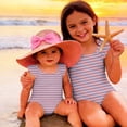 thumbnail image 4 of Abcomgle 3t Swimsuit Girls Ruffled Stretchy One Piece Girls Swimsuit Cute Striped Bathing Suits for Girls, 4 of 7