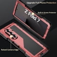 thumbnail image 5 of for Samsung Galaxy Z Fold 7 Case with S Pen Holder, Metal Bumper Premium Rugged Heavy Duty Shockproof Protective, Screen Protector, Hinge Protection, Rugged Phone Stand Cover 5G, Red, 5 of 8