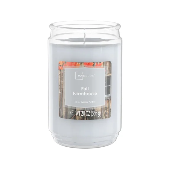 Fall Farmhouse Single-Wick Glass Jar Candle, 20Oz.
