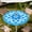 Blue Mandala, variant on Round Outdoor Tablecloth with Umbrella Hole, Zippered Fitted Waterproof Tablecover with Elastic Edge ,Sizes Available to Fit 36"-65" Diameter Round Tables for Picnic & Party