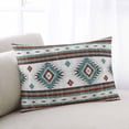 thumbnail image 2 of Turquoise Brown Throw Pillow Cover 20 x 30 Inch Decorative Pillow Cover Southwestern Stripe Western Rustic Aztec Lumbar Pillowcase Seasonal Rectangle Cushion Case for Couch Sofa Bed Living Room, 2 of 7