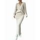 thumbnail image 1 of Conjunto de Dos Piezas para Mujer: Suéter de Punto de Larga, Abrigo Abotonado, Top y Falda Larga Ajustada, Ropa de Otoño. Albaricoque M, 1 of 9