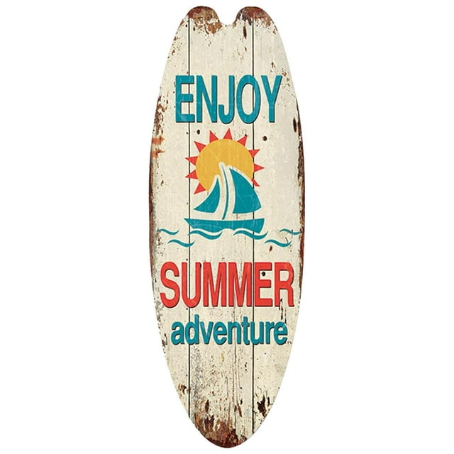 Letreros de Tablas de Surf SurfRush 1Pza 16x45cm Madera Tabla de Surf.
