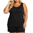 thumbnail image 5 of Binmer Women's Plus Size 2 Piece Pajama Set ,Sleeveless Crew Neck Tank Top and Shorts ,Soft Comfy Sleep Loungewear Outfit Black,XXL, 5 of 9