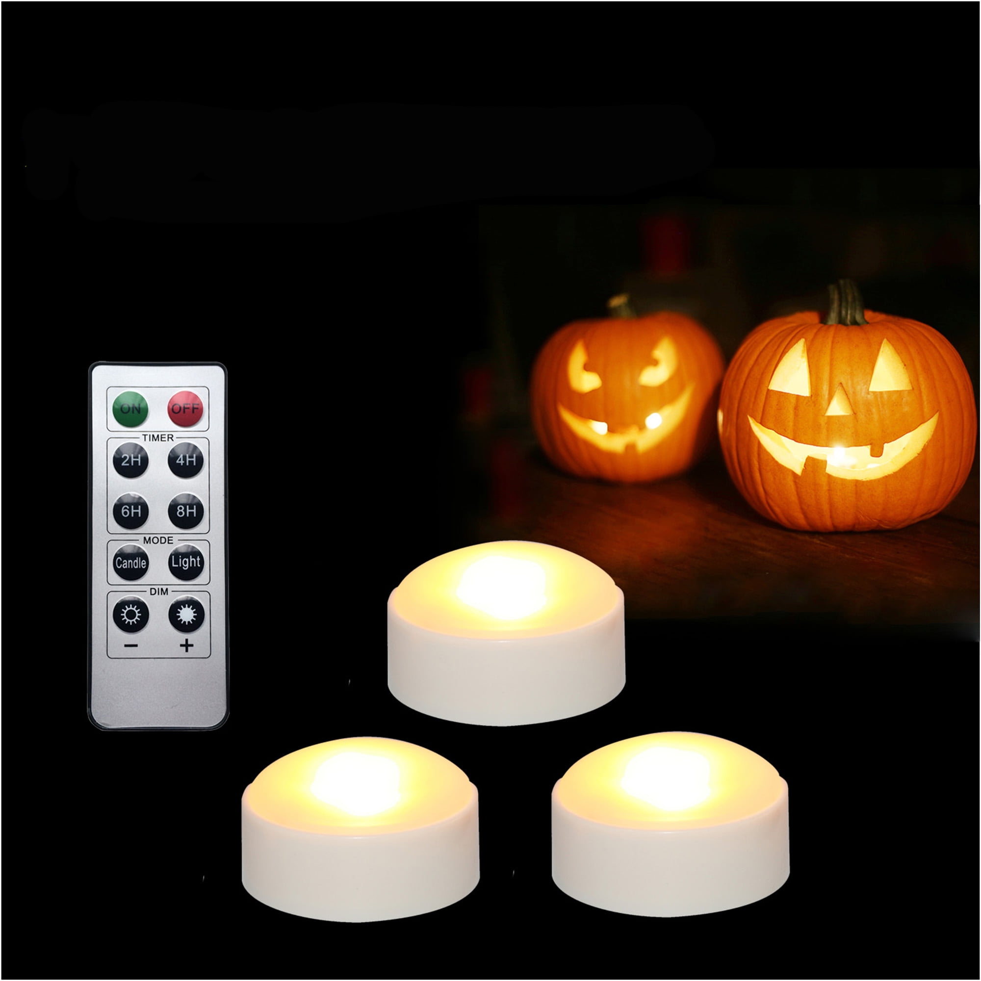 Halloween Jack lantern LED Safe Flickering Color Changing  Candle battery 9" 