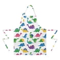 thumbnail image 2 of White Cartoon Dinosaurs Pattern Apron-Garden Aprons for Women with Pockets-Cotton Linen Waterproof Kitchen Cooking Gardening Aprons Adjustable for Kitchen,Cooking,BBQ and Salon 33x27 Inch, 2 of 7