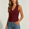 thumbnail image 4 of Posijego Tank Tops for Women V Neck Sleeveless Tank Tops Womens Summer Basic Tank Tees Casual Undershirts Solid Color, 4 of 8