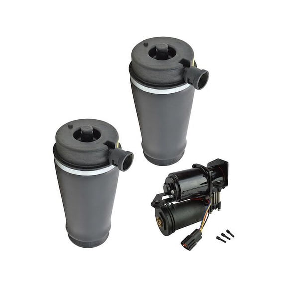 Air Suspension Compressor and Spring Kit 3 Piece - Compatible with 1997 - 2002 Ford Expedition RWD 1998 1999 2000 2001