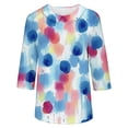thumbnail image 4 of Xunmmm Women's Short Sleeve Fashion Printed T Shirt Casual Round Neck Women's Blouse Summer Top MR1 XL, 4 of 5