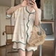 thumbnail image 2 of Pijamas de verano para mujer, cárdigan de estudiante con dibujos animados para mujer, pantalones cortos de manga corta, ropa de hogar de estilo fino, traje de dos piezas, 2 of 6