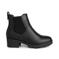 thumbnail image 3 of SUGAR Womens Black Chelsea Boot Cushioned Back Pull Tab Lug Sole Stretch Kelce Round Toe Block Heel Slip On Booties 9.5 M, 3 of 4