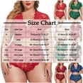 thumbnail image 2 of JSGEK Lace Lingerie for Women Plus Size Tummy Control Underwear Sexy Deep V Neck Short Sleeve Crop Top and Panties Set Red XXXL, 2 of 2