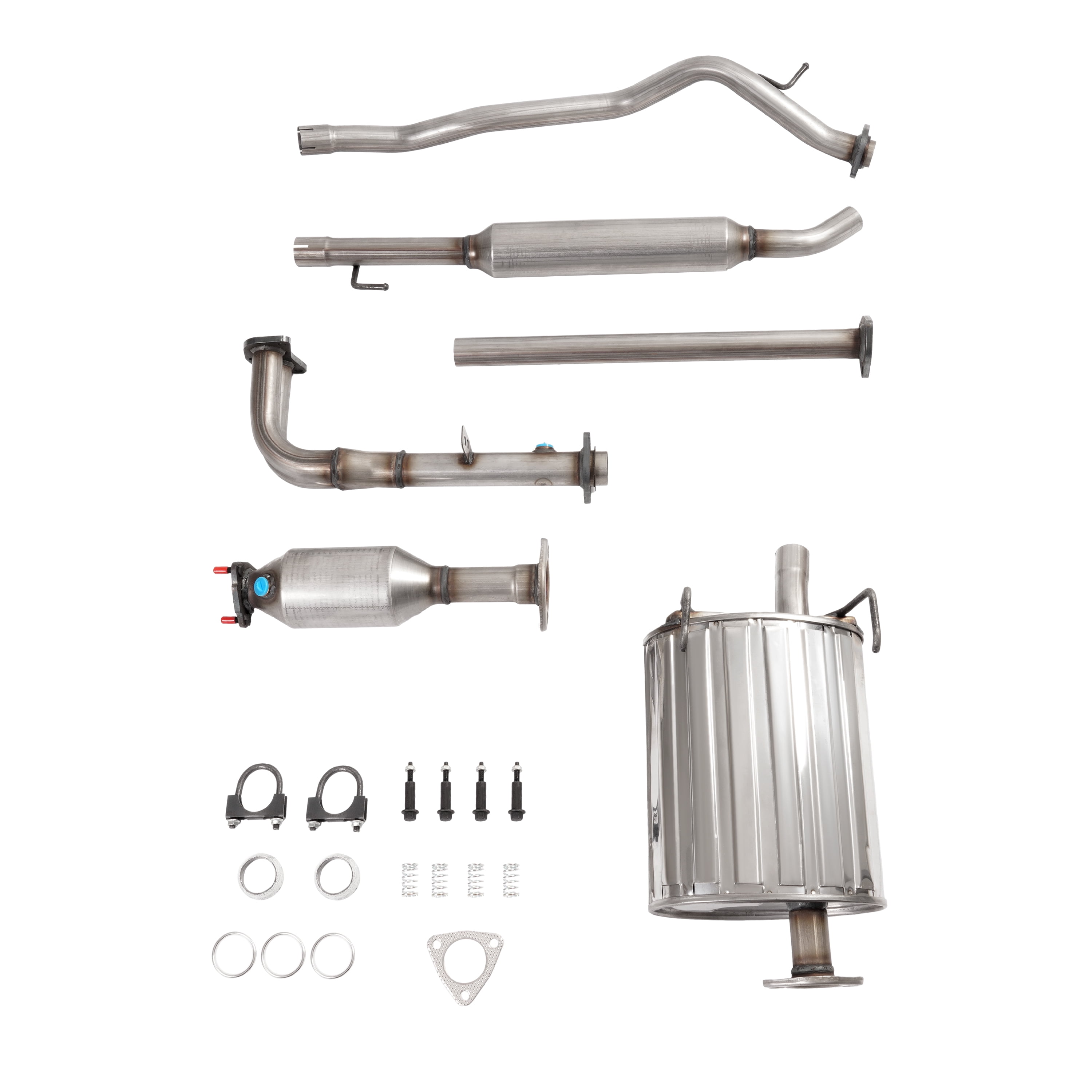 HECASA Exhaust System Assembly Compatible with 1997-2001 Honda CRV 409 Stainless Steel Silvery