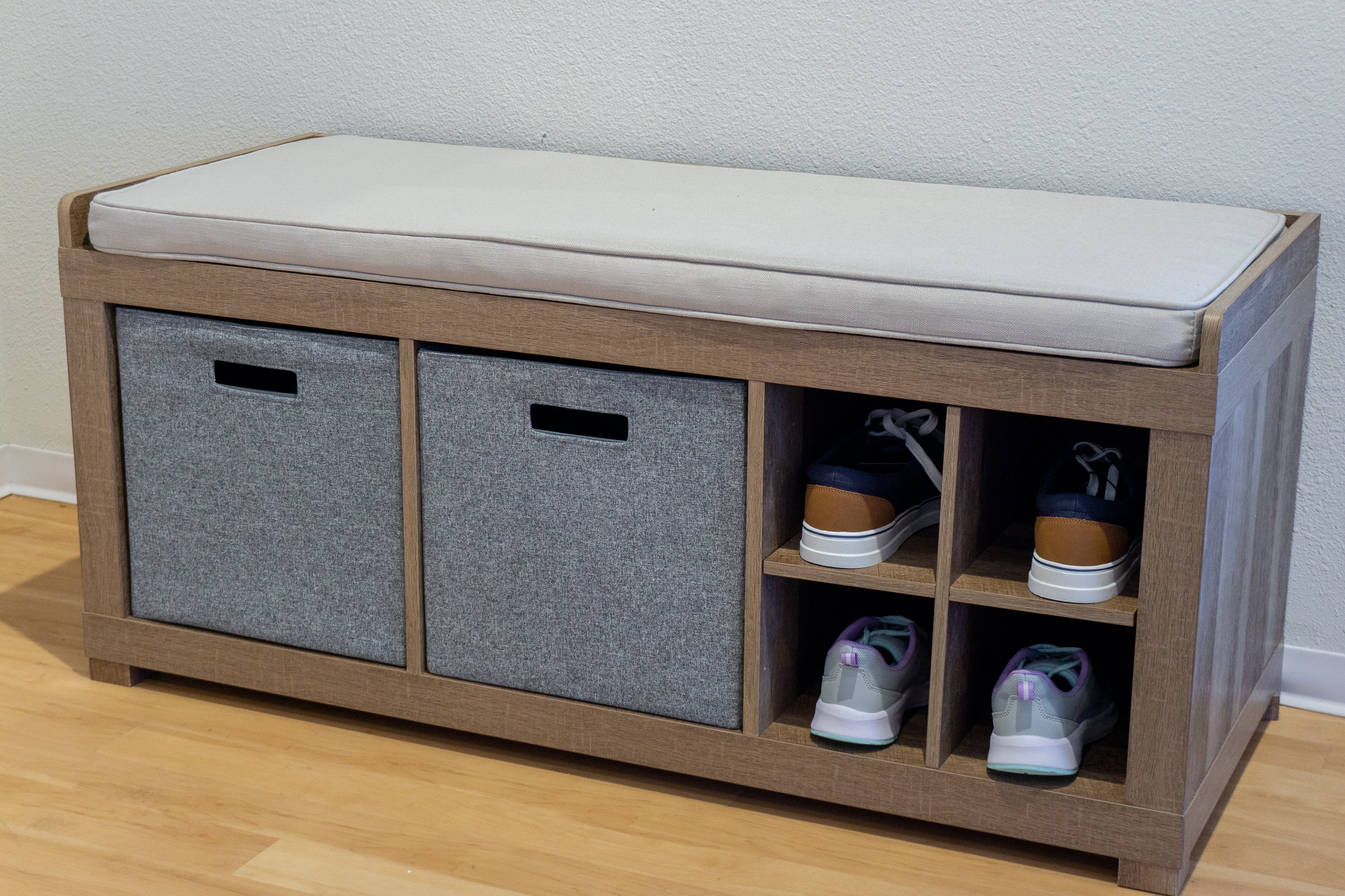 Better Homes & Gardens 3-Cube Shoe Storage Bench, Weathered - image 7 of 9