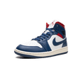 thumbnail image 4 of Jordan WOMENS AIR JORDAN 1 MID WMNS "Blue / Red" BQ6472 146 from Stadium Goods, 4 of 8