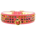 thumbnail image 4 of Dog, Puppy Pet Collar, "Mardi Gras Three Row Confetti Jewel Set", 4 of 8