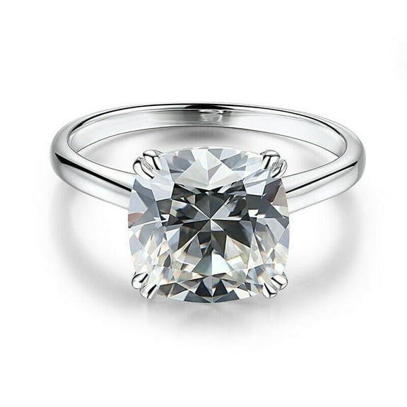 2.00 ct Certified Cushion Cut Moissanite Engagement Ring, Round Moissanite Ring, Wedding Ring, Sterling Silver Promise Ring,Anniversary Ring