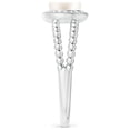 thumbnail image 3 of ANGARA Freshwater Cultured Pearl Ring with Beaded Split Shank in 14K White Gold for Women | June Birthstone, Birthday, Anniversary, Jewelry Gift for Women | Pearl Ring, 3 of 8
