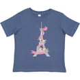 thumbnail image 3 of Inktastic Eiffel Tower in Paris with Flowers and Pink Banner Boys or Girls Toddler T-Shirt, 3 of 5