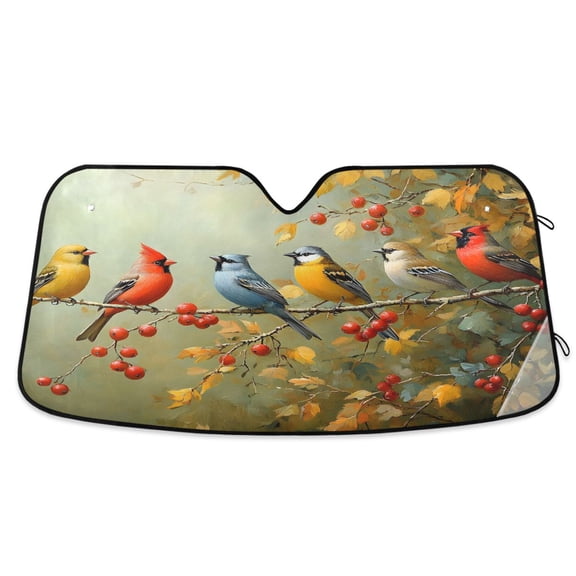 ALAZA Group Of Birds Windshield Sun Shade Car Foldable Sun Visor Block UV Rays Protector 55"x27.6"