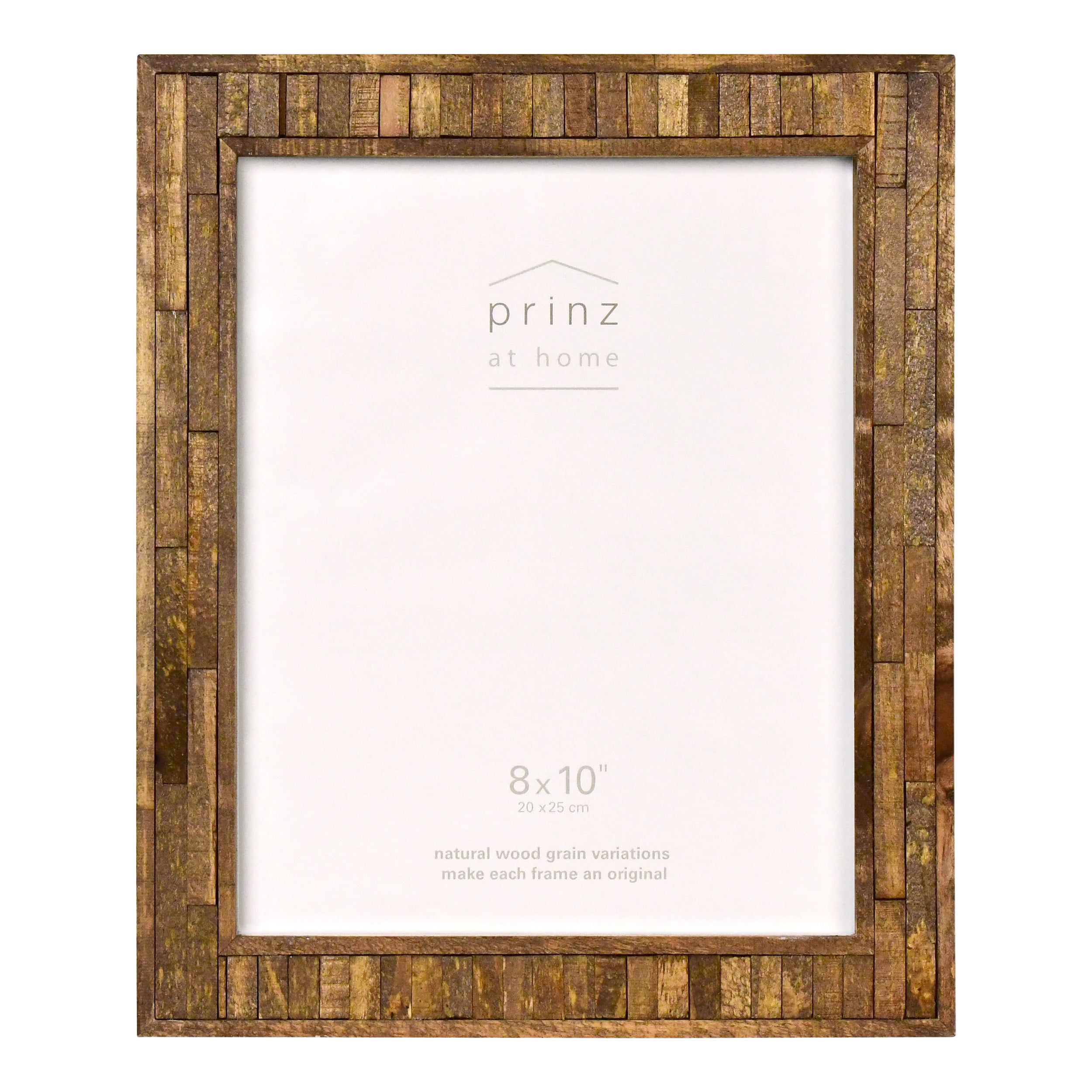 Prinz Pallet 8 x 10-inch Textured Natural Wood Tabletop Picture Frame, Brown