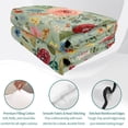 thumbnail image 4 of King Quilt Set 96''x106'', Sage Green Floral Lightweight Summer Bedspread Coverlet Set with 2 Pillow Shams, Spring Flowers Leaves Farmhouse Breathable All Season Quilt Bedding for Bedroom/Guest Room, 4 of 9