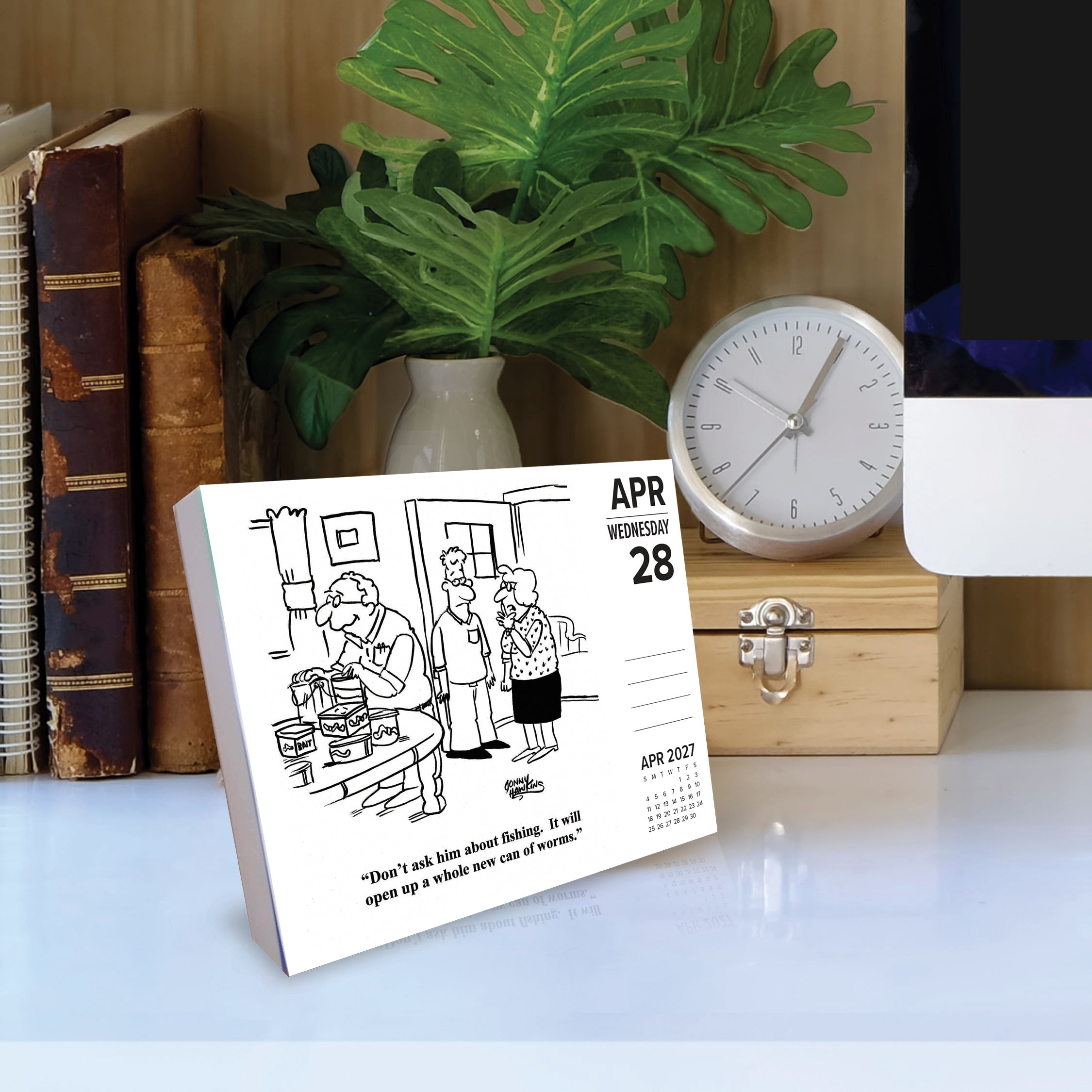 Willow Creek Press, Fishing Cartoon-A-Day by Jonny Hawkins 2027 Box Calendar
