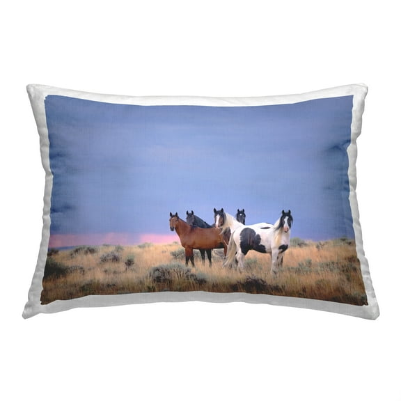 Stupell Industries Horses in Vast Pasture Decorative Printed Throw Pillow, 14 x 20