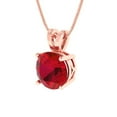 thumbnail image 2 of 2.5 cctw Pink Tourmaline Rose Gold Plated Pendant with 16" Box Chain (9mm, Round Cut), 2 of 6