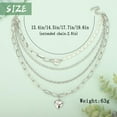 thumbnail image 4 of Multilayered Punk Silver Link Chain Choker Necklace Cuban Heart Pearl Paperclip Chain Statement Necklace Party Costume Accessory for Women(Silver), 4 of 13