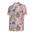 thumbnail image 3 of Daiia Cute Donuts Pattern Men’s Polo Shirts,Solid Deck Shirt,Classic Fit, Breathable Cotton Polo for Casual and Sport Wear-4X-Large, 3 of 9