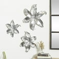 thumbnail image 2 of DecMode Silver Polystone 3D Floral Wall Decor (3 Count), 2 of 10