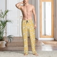 thumbnail image 2 of Mens Pajama Pants Bottoms with Pockets - Cute Fried Egg Yellow Comfy Mens Pj Pants, Soft Men Lounge Pants, 2 of 5