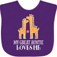 thumbnail image 3 of Inktastic Great Auntie Loves Me Giraffe Girls Baby Bib, 3 of 4